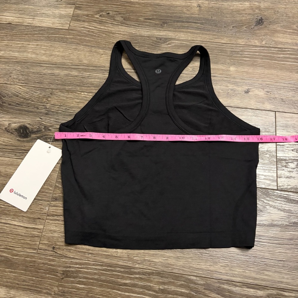 NWT Lululemon Swiftly Tech Cropped Racerback Tank Top 2.0 (Black) Size 10 - Picture 6 of 6